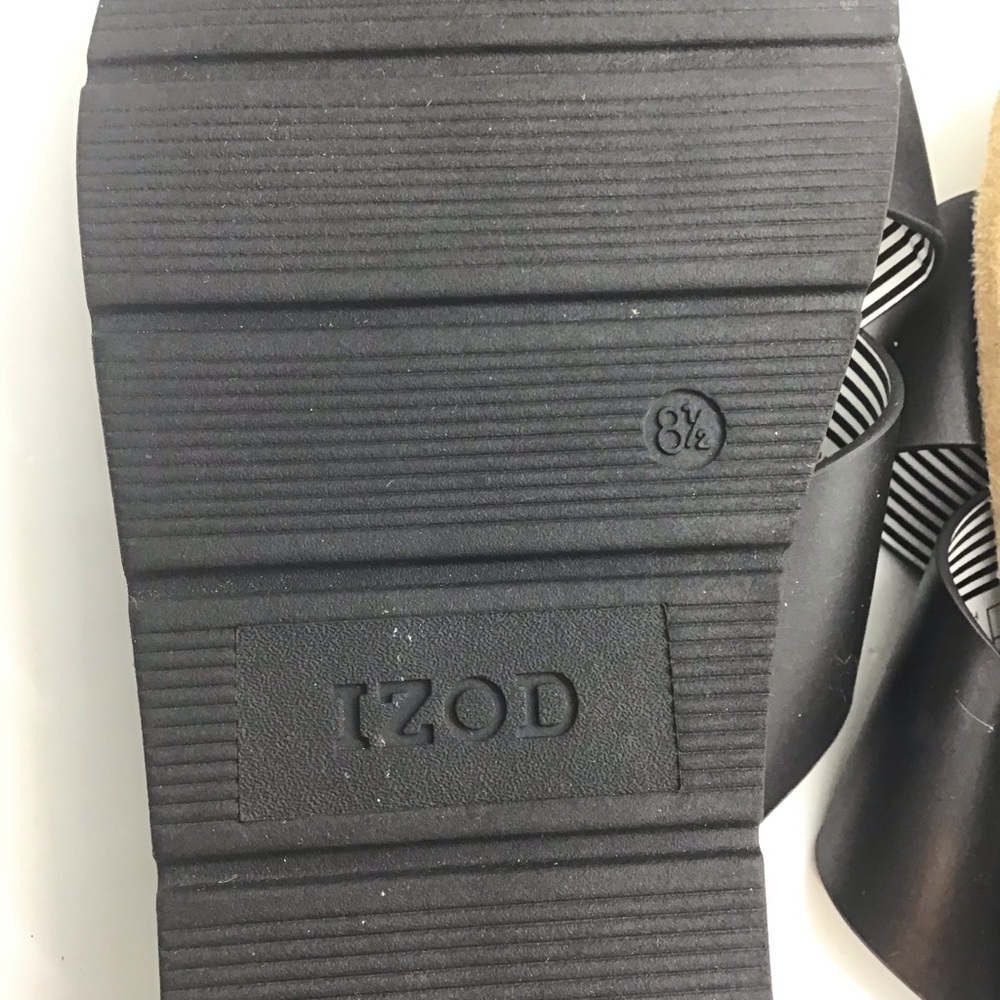 NWOT Izod Black Alyssa Slide Sandals Slip On Cross Strap Sz 8.5 - Picture 5 of 7